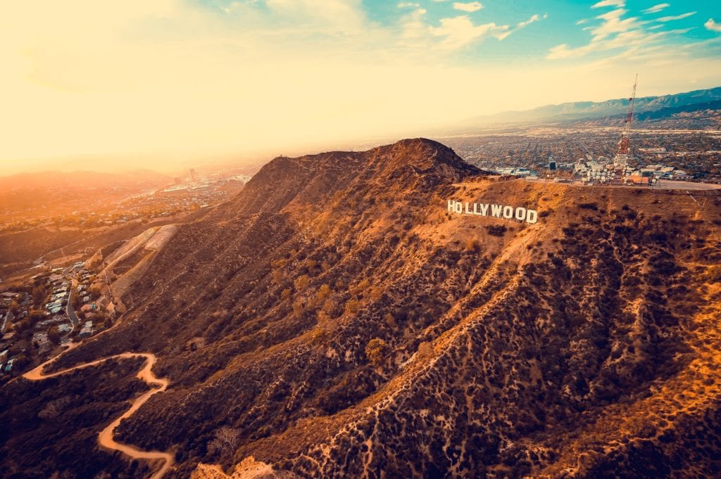 Top view of A mountain filled with trees