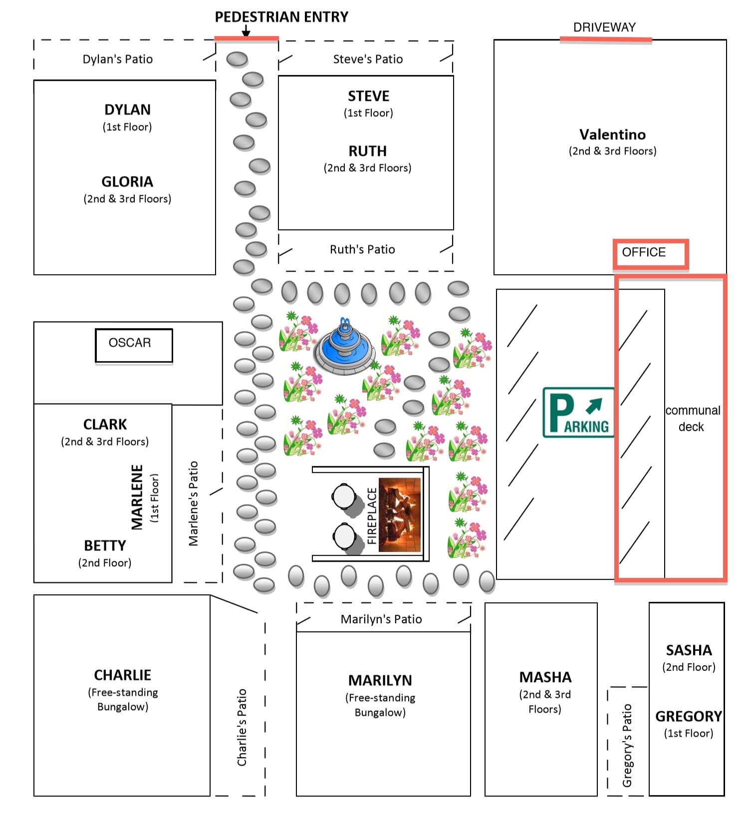 A map showing the location of The Charlie Hotel park.